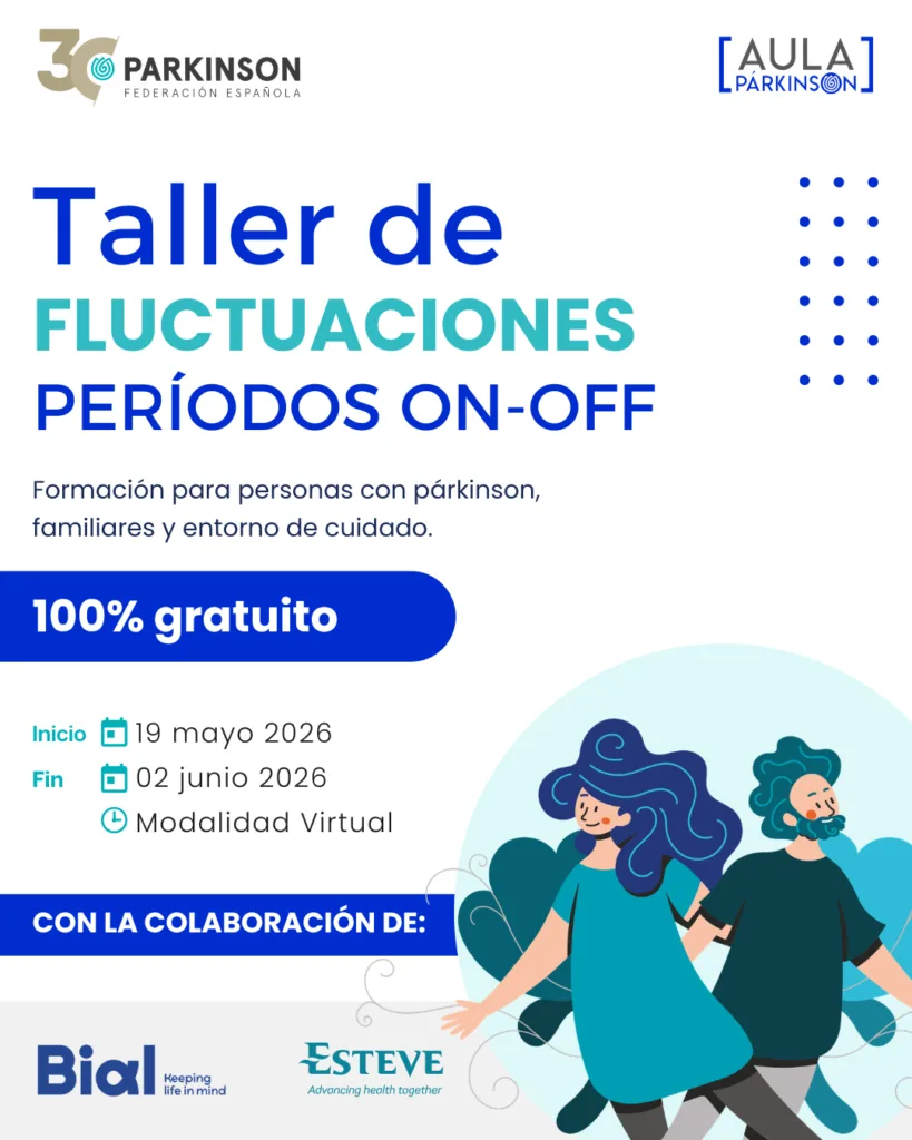 Cartel del "Curso sobre períodos on-off en la enfermedad de Parkinson"